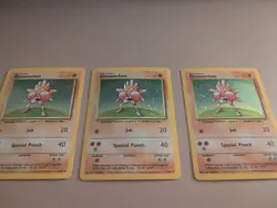 Hitmonchan 7/102 Lot Of 3 Pokemon Base Set Holo Cards Lightly Played - Image 2