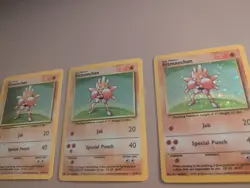 Hitmonchan 7/102 Lot Of 3 Pokemon Base Set Holo Cards Lightly Played - Image 3
