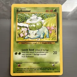 Pokemon TCG Bulbasaur Base Set, Card 44/102, Regular, 1999-2000 - Image 1
