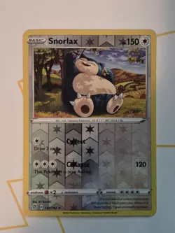 Snorlax 141/192 Rebel Clash Pokemon Card TCG Komiya Art Reverse Holo Rare - Nm - Image 1