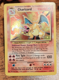 Pokemon TCG Charizard Base Set Holo Unlimited Rare Card 4/102 - Image 1