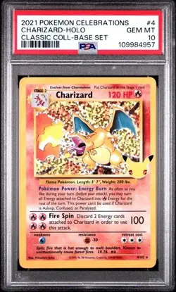 Pokemon Charizard 4/102 Holo Rare Celebrations PSA 10 GEM MINT graded card - Image 1