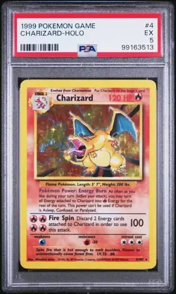 PSA 5 Pokemon Charizard 4/102 Base Set Unlimited Holo Rare English EX WOTC - Image 1