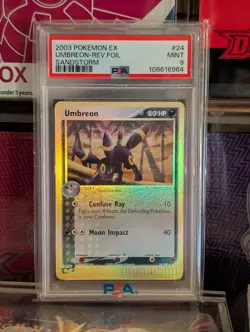 2003 Pokemon Umbreon 24/100 Sandstorm Reverse Holo Foil PSA 9 Mint POP 113 - Image 1