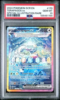 Pokemon Terapagos ex Stellar Crown Special Illustration Rare SIR #170 PSA 10 - Image 1