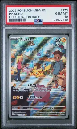 Pokemon Pikachu 151 MEW EN Illustration Rare #173 PSA 10 Gem Mint graded card - Image 1