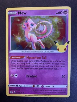 🔮 Pokemon Celebrations Set Mew 011/025 Holo Rare Card! Near Mint - Mint! 🔮 - Image 1