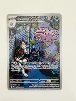 Team Rocket's Weezing #199/182 Full Art Rare Holo Destined Rivals Pokemon NM - Image 1