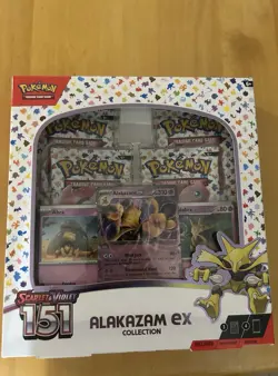 Pokemon TCG Scarlet and Violet - 151 Alakazam ex Collection Box - 4 Packs 820650855269 - Image 1