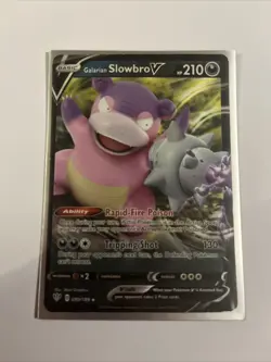 Pokemon TCG Galarian Slowbro V Darkness Ablaze 099/189 Holo Ultra Rare - Image 1