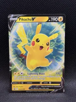 Pikachu V SWSH198 Black Star Promo Ultra Rare Holo Pokemon TCG rare NM - Image 1