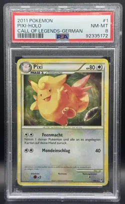 Pokemon TCG PSA 8 Clefable Pixi German Call of Legends Holo 1/95 *LOW POP* - Image 1