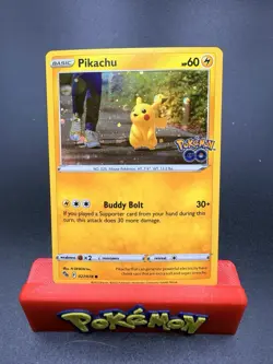 Pokemon Pikachu - (Cosmos Holo SWIRL) 027/078 Pokemon GO Promo NM - Image 1