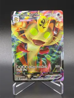 Pokemon TCG Meowth VMAX SWSH005 Black Star Promo (NM) Holo Full Art Pokemon Card - Image 1