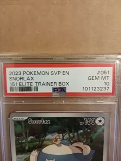 Pokemon Snorlax 051 PSA 10 Promo Holo SV: Scarlet & Violet 151 2023 - Image 3