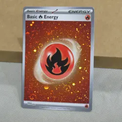 Pokemon Basic Fire Energy Cosmos Holo with 4 SWIRLS FOUR Swirl x 4 SVE 002 151 - Image 1