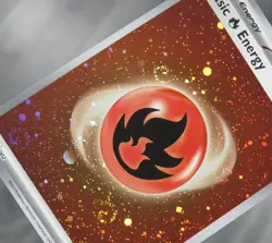 Pokemon Basic Fire Energy Cosmos Holo with 4 SWIRLS FOUR Swirl x 4 SVE 002 151 - Image 2