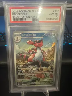 Pokemon Black Bolt 137/086 Krookodile Illustration Rare PSA 10 - Image 1