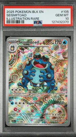 Pokemon TCG SEISMITOAD 105/086 EN Black Bolt ILLUSTRATION RARE MINT PSA 10 - Image 1