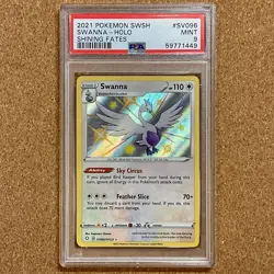 SWANNA - #SV096 POKEMON 2021 SHINING FATES HOLOFOIL - PSA 9 MINT - Image 1