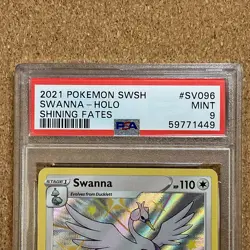 SWANNA - #SV096 POKEMON 2021 SHINING FATES HOLOFOIL - PSA 9 MINT - Image 4