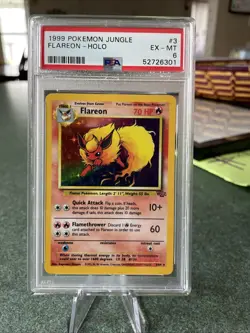 1999 Pokemon TCG Jungle Flareon Holo 3/64 PSA 6 - Image 1