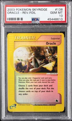 2003 POKEMON SKYRIDGE #138 ORACLE-REVERSE FOIL PSA 10 - Image 1