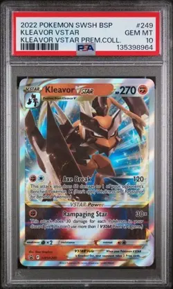 KLEAVOR VSTAR PSA 10 2022 POKEMON SWSH PROMO KLEAVOR VSTAR PREMIUM COLLECTION - Image 1