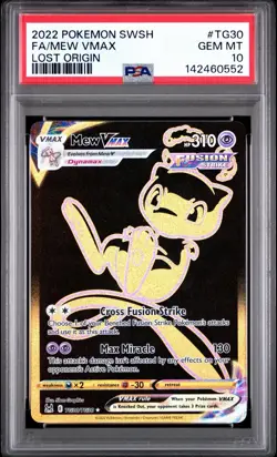 2022 POKEMON SWORD & SHIELD LOST ORIGIN #TG30 FULL ART/MEW VMAX PSA 10 - Image 1