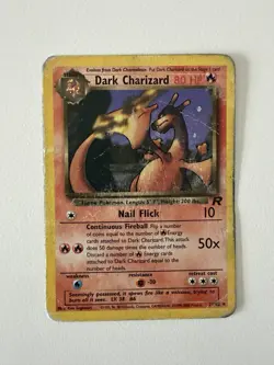 Pokemon Dark Charizard TCG Non-Holo Rare Card 21/82- DAMAGED - Image 1
