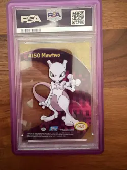 2000 TOPPS POKEMON TV ANIMATION CLEAR CARDS #PC5 MEWTWO PSA 10 - Image 2
