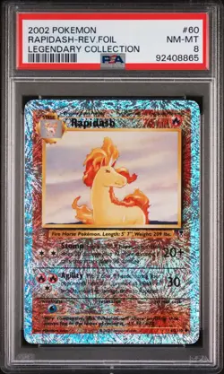 Rapidash Reverse Holo Foil Legendary Collection Pokemon Card - PSA 8 NM MINT - Image 1