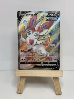 Pokemon TCG Sylveon v Full Art Ultra Rare Holo Card Evolving Skies 183/203 - Image 1