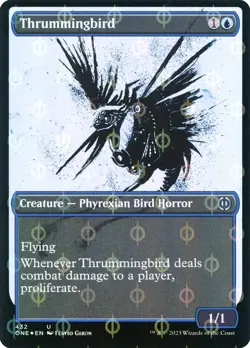 Magic the Gathering (mtg): ONE: Thrummingbird (Showcase) (Step-and-Compleat F... - Image 1