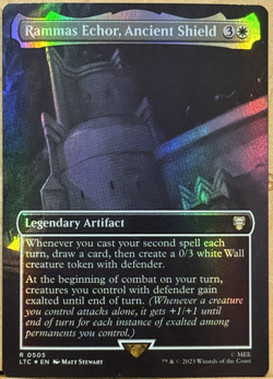 LIMITED EDITION LotR MtG Rammas Echor, Ancient Shield NM BORDERLESS FOIL! - Image 1