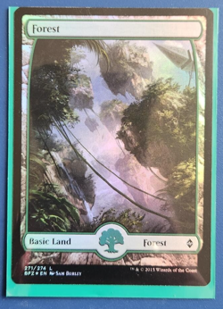 MTG Forest- Battle of Zendikar-Full Art-#271/274-FOIL-LP - Image 1