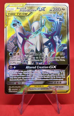 Pokemon Arceus & Dialga & Palkia GX 220/236 SM-Cosmic Eclipse Holo Ultra Rare - Image 1