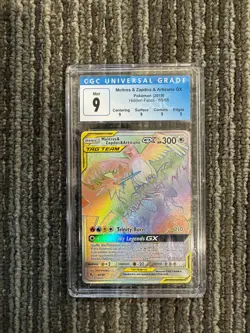 CGC 9 Pokemon Moltres & Zapdos & Articuno GX Hidden Fate 69/68 - Image 1