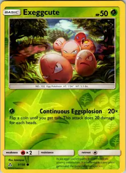 Exeggcute 1/156 SM - Ultra Prism Pokemon NM/LP Reverse Holo - Image 1