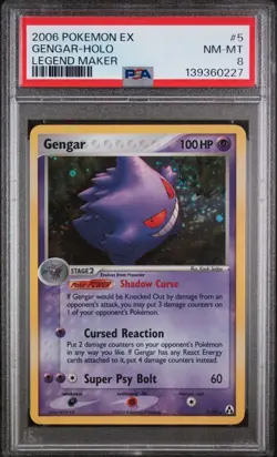 2006 POKEMON EX LEGEND MAKER #5 GENGAR-HOLO PSA 8 - Image 1
