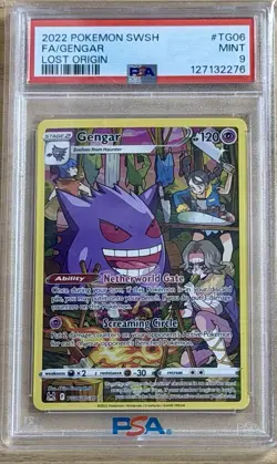 Pokemon Gengar TG06/TG30 Full Art Holo Lost Origin Trainer Gallery PSA 9 Mint - Image 1