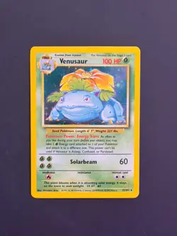 *Base Set Holo* Vintage Pokemon TCG Venusaur 15/102 Base Set Holo Rare 1999 - Image 1
