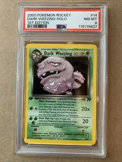 2000 Pokemon Rocket Dark Weezing - Holo 1st Edition PSA 8 - Image 1