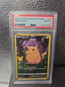2021 POKEMON CELEBRATIONS #005 FULL ART/PIKACHU PSA 8 - Image 1