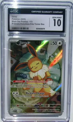 2025 Eevee 173 Black Star Promos PRISMATIC EVOLUTIONS Elite T B Grade CGC 10 - Image 2