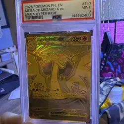 2025 Pokemon Mega Charizard X ex #130 Gold Hyper Rare PSA 9 Mint – PFL EN - Image 1