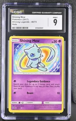 CGC 9 SHINING MEW 40 SHINING LEGENDS SUN & MOON POKEMON MINT - Image 1