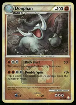 Pokemon Tcg Donphan [Crosshatch League] #40 Pokemon HeartGold & SoulSilver LP - Image 1