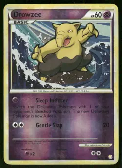 Pokemon Tcg Drowzee [Reverse Holo] #62 Pokemon HeartGold & SoulSilver LP - Image 1