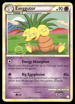 Pokemon Tcg Exeggutor #18 Pokemon HeartGold & SoulSilver LP - Image 1